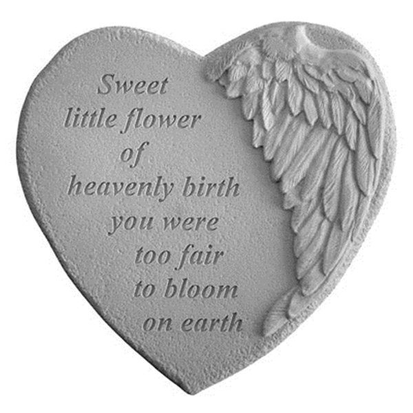 Kay Berry Winged Heart Memorial Stone - Sweet Little Flower... KA313398